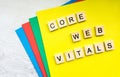 Core Web Vitals sign made with tile letters