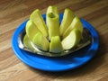 Cored Apple on a Plate Royalty Free Stock Photo