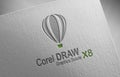 Corel-draw-x8_1 on paper texture Royalty Free Stock Photo