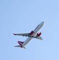 Passenger jet in a climb after take off