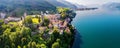 Corenno Plinio - Lake Como IT - Aerial view of the village Royalty Free Stock Photo