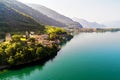 Corenno Plinio - Lake Como IT - Aerial view Royalty Free Stock Photo