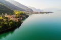 Corenno Plinio - Lake Como IT - Aerial view of the village Royalty Free Stock Photo