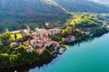 Corenno Plinio - Lake Como IT - Aerial view Royalty Free Stock Photo