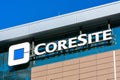 Coresite sign and logo at a location in Silicon Valley. CoreSite Realty Corporation invests in carrier-neutral data centers and