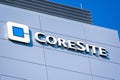 Coresite sign and logo at a location in Silicon Valley. CoreSite Realty Corporation invests in carrier-neutral data centers and