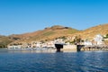 CORESSIA, Greece. Coressia Marina on Kea Island, Cyclades, Greece, with sailboats, fishing boats and ferries docked