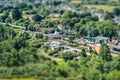 Corfe Castle Rail station with Steam Train departing Royalty Free Stock Photo