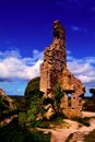 Corfe Castle Ruins in Dorset Royalty Free Stock Photo