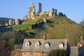 Corfe Castle, in Swanage, Dorset, Southern England Royalty Free Stock Photo