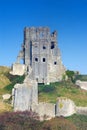 Corfe Castle, in Swanage, Dorset, Southern England Royalty Free Stock Photo