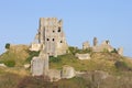 Corfe Castle, in Swanage, Dorset, Southern England Royalty Free Stock Photo