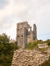 corfe castle up close building ruins dorset south Royalty Free Stock Photo