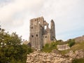 corfe castle up close building ruins dorset south Royalty Free Stock Photo