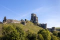 View of Corfe Castle ruins in Corfe, Dorset on September 21, 2022