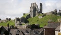 Corfe village and castle, Dorset England Royalty Free Stock Photo