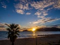 Corfu - Agios Georgios beach sunset Royalty Free Stock Photo