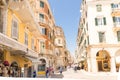 Corfu city centers houses windows architecture spring colors greece