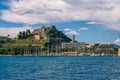 Corfu cityscape with sea and ancient Venetian stone fortress
