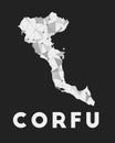 Corfu - communication network map of island.