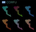 Corfu dotted map set.