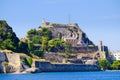 Corfu fortress walls panorama Royalty Free Stock Photo
