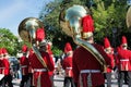 CORFU, GREECE - APRIL 30, 2016: Philharmonic musicians playing in Corfu Easter holiday celebrations, Greece.