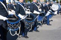 CORFU, GREECE - APRIL 30, 2016: Philharmonic musicians playing in Corfu Easter holiday celebrations.