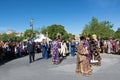 CORFU, GREECE - APRIL 30, 2016: The procession with the relics of the patron saint of Corfu, Saint Spyridon.