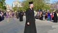 CORFU, GREECE - APRIL 7, 2018: Procession with the relics of the patron saint of Corfu, Saint Spyridon. Litany of St. Spyridon.