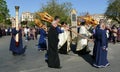 CORFU, GREECE - APRIL 7, 2018: Procession with the relics of the patron saint of Corfu, Saint Spyridon. Litany of St. Spyridon.