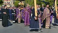 CORFU, GREECE - APRIL 7, 2018: Procession with the relics of the patron saint of Corfu, Saint Spyridon. Litany of St. Spyridon.