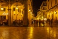 CORFU, GREECE - JULY 12, 2011: Lively night life on the main pedestrian street Liston