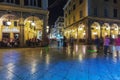 CORFU, GREECE - JULY 12, 2011: Night life of Liston, main promenade of Kerkyra