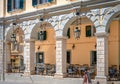 Arcaded neoclassical building N.Theotoki St, Corfu, Greece