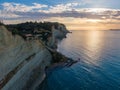 corfu, corfu, Greece. November 11, 2021: Sunset over Logas Beach, Corfu, Greece Royalty Free Stock Photo