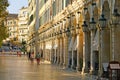 Corfu, Greece, October 18, 2018, the Liston is a famous building in Spianada Square that attracts tourists