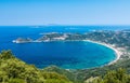 Corfu, Greece. Panoramic view of the Agios Georgios Bay.