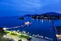 Corfu Greece Vlachernon Vlacherna church evening Kanoni island traveling sea Royalty Free Stock Photo