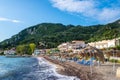 Corfu Island, Greece - October 4, 2019: Amazing bay of Corfu island, Greece