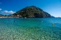 View of the beautiful Palaiokastritsa bay, iconic paradise beach,.Corfu island, Greece Royalty Free Stock Photo