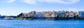 Corfu island panorama from the sea. Old town Kerkyra Royalty Free Stock Photo