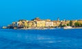 Corfu town waterfront and marina skyline Greece Royalty Free Stock Photo