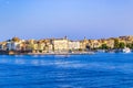 Corfu town waterfront and marina skyline Greece Royalty Free Stock Photo