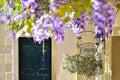 Corfu old town restaurant sign. Old Venetian architecture Royalty Free Stock Photo