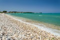 Corfu, panorama of the coast in the town of Acharavi Royalty Free Stock Photo