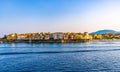 Corfu town waterfront and marina skyline Greece Royalty Free Stock Photo