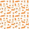 Corgi in action,seamless pattern