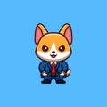 Corgi Business Cute Creative Kawaii Cartoon Mascot