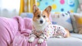 Corgi in Colorful Onesie